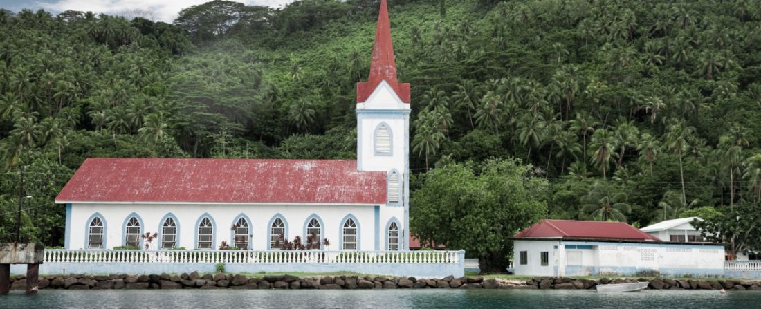 ilha de tahaa polinesia igreja